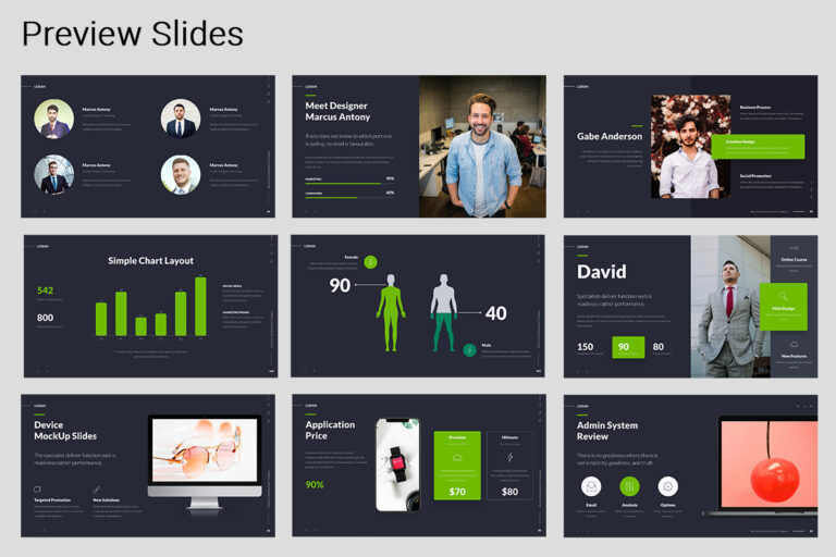 Loran Animated Business Presentation Green Template - MasterBundles