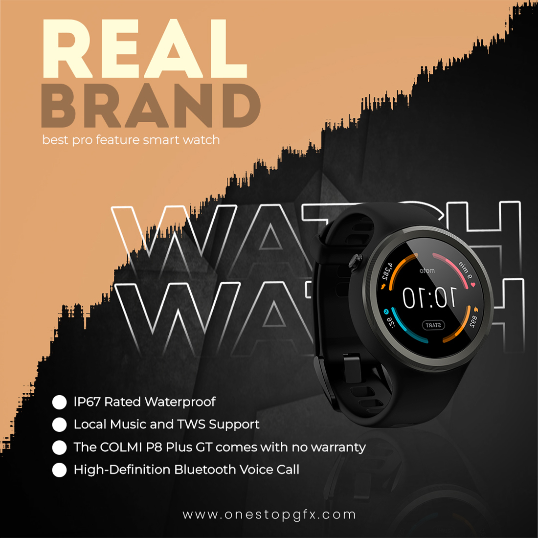 Smart Watch Social Media Post Design pinterest image.