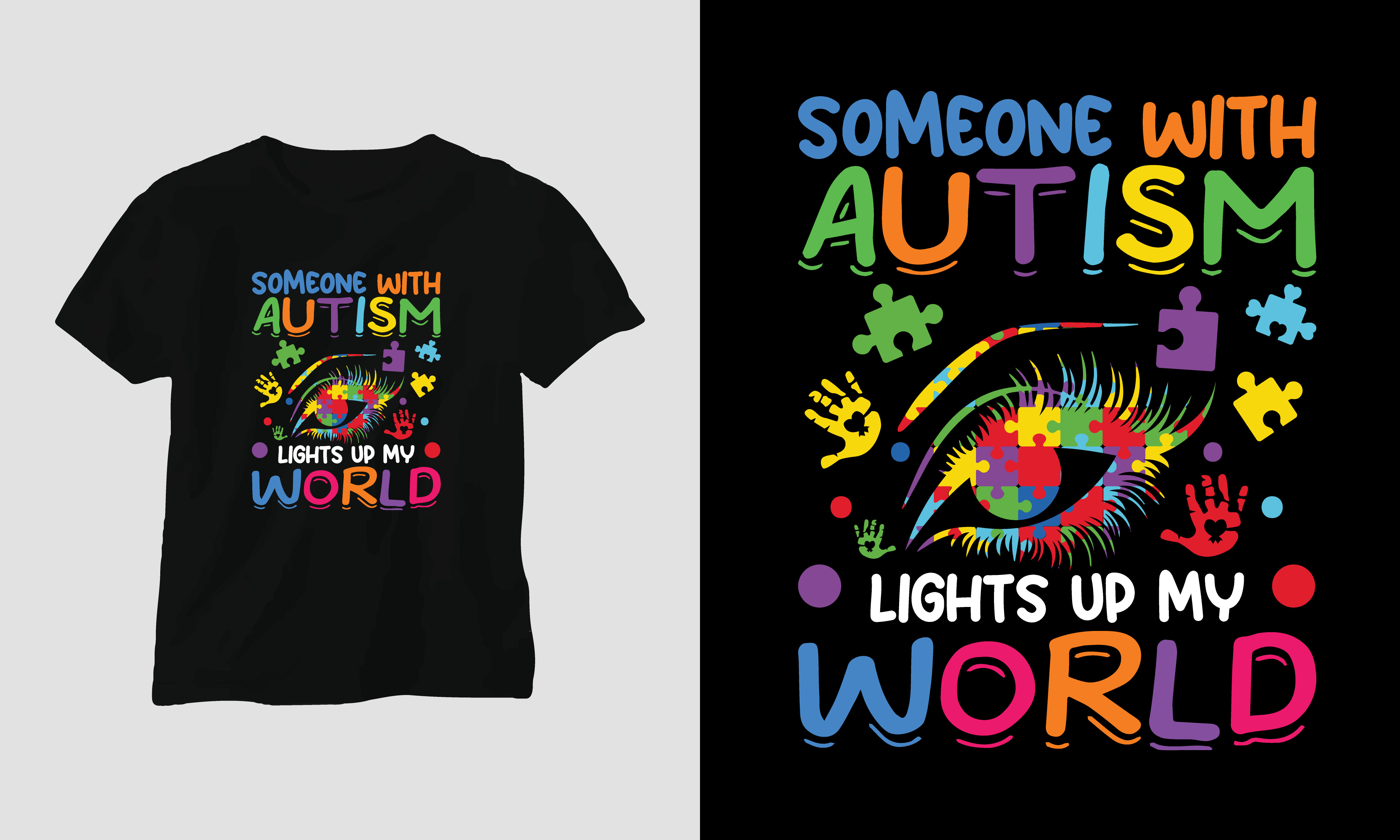 T-shirt Someone with Autism Lights Up My World preview image.