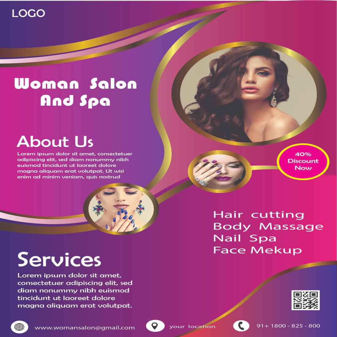 Woman - Salon and Spa Flyer Design main cover.