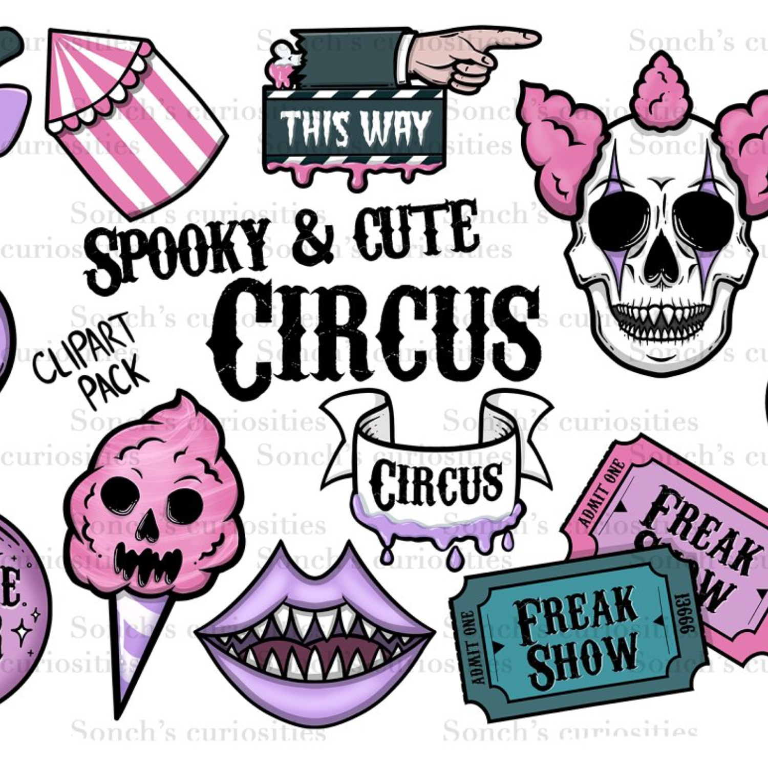 Spooky And Cute Circus, Png Clipart.