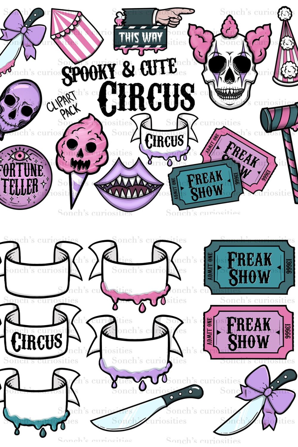 Spooky And Cute Circus, Png Clipart - Pinterest.