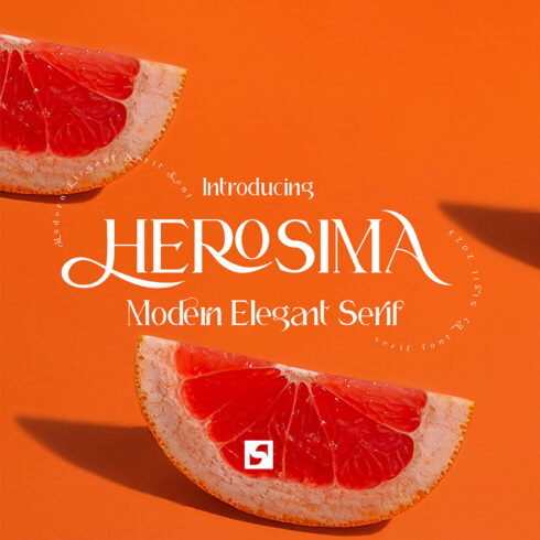 Herosima Modern Serif Font bright image cover.