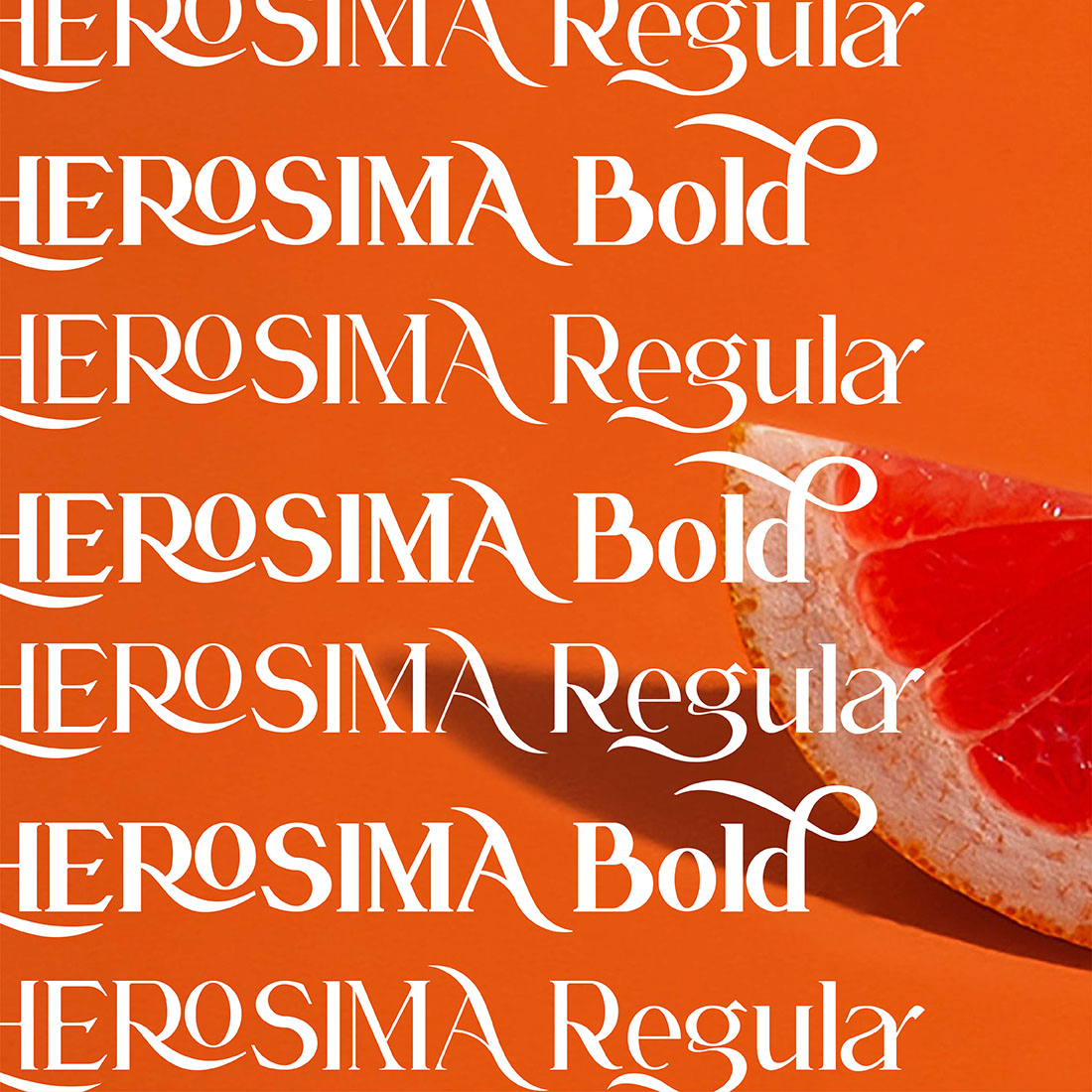 Herosima Modern Serif Font preview.