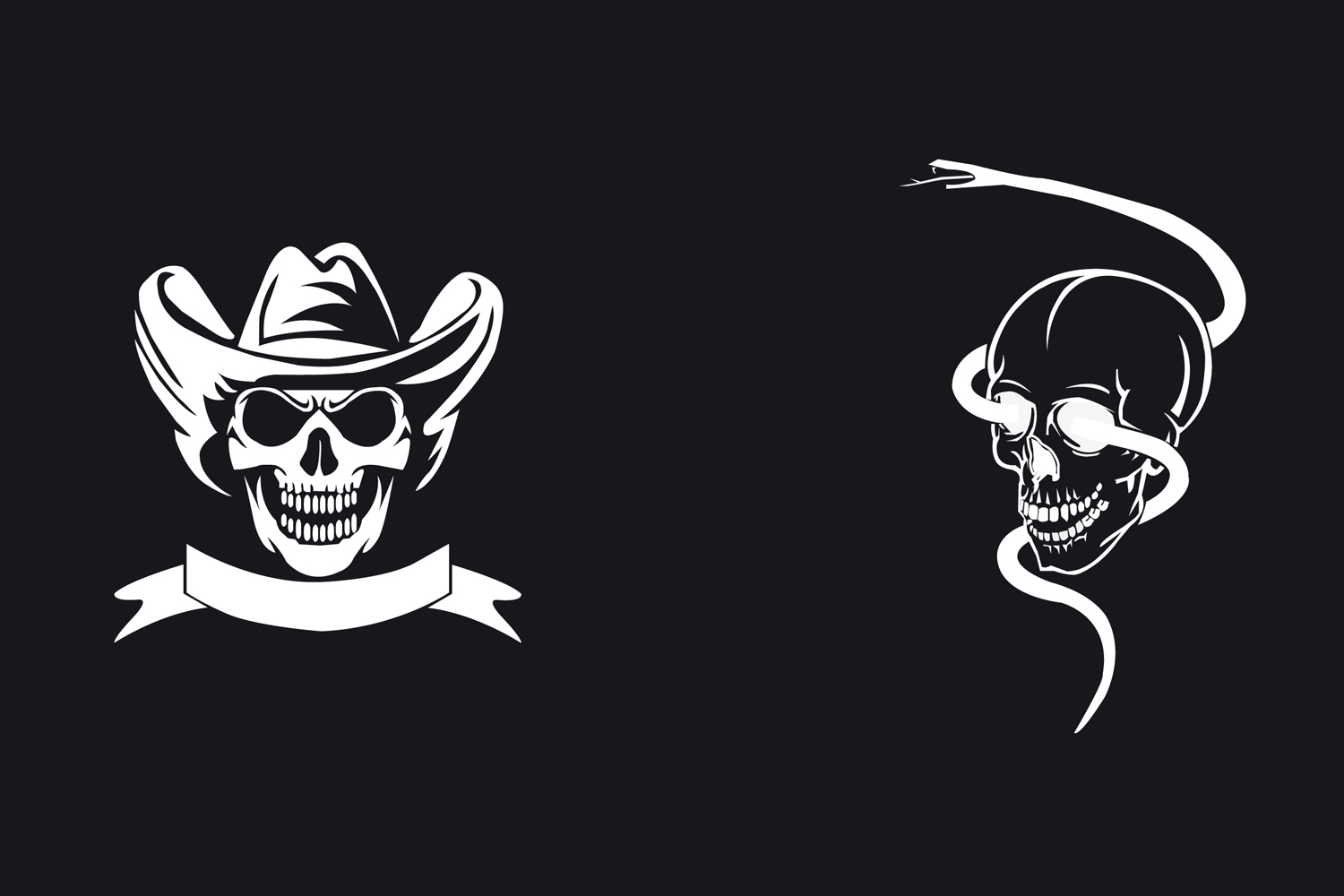 A selection of images of wonderful logos in the form of a skull