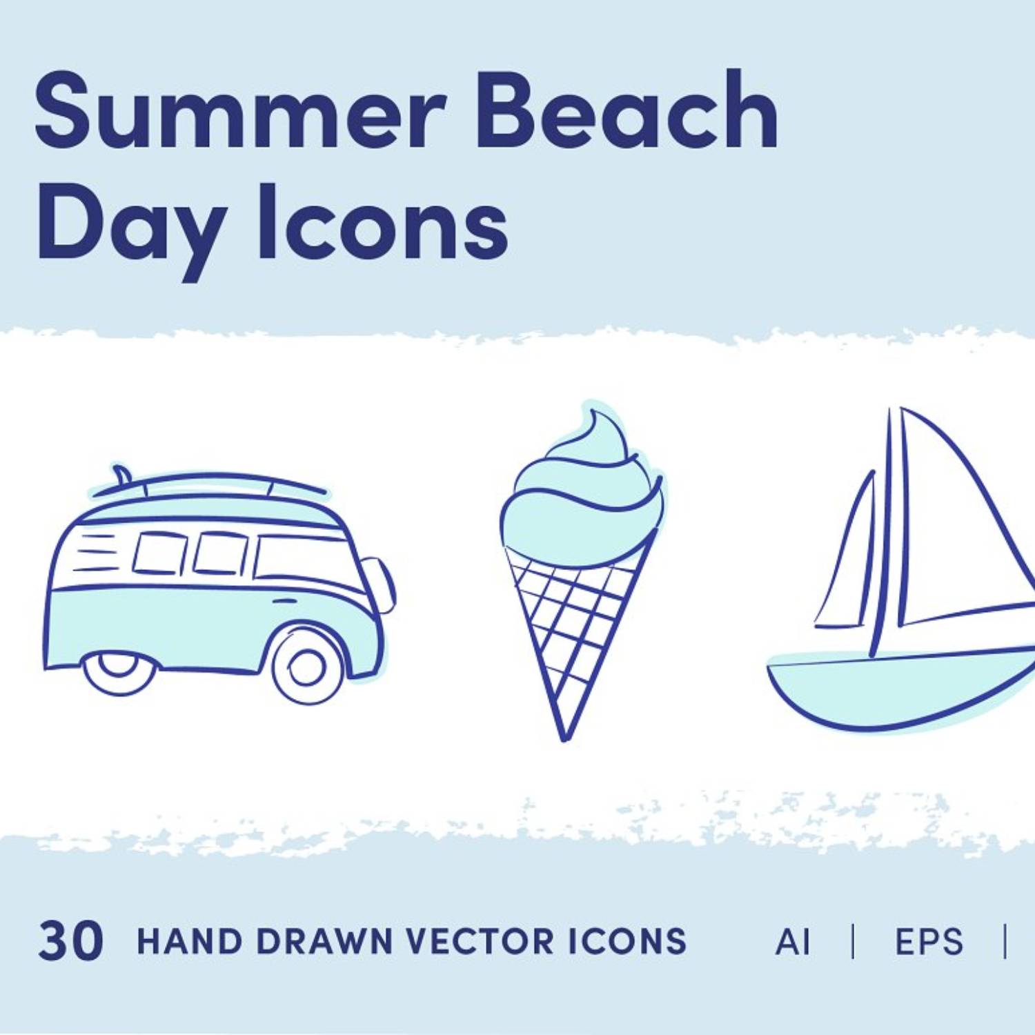 Summer Beach Day Icons Main Cover.