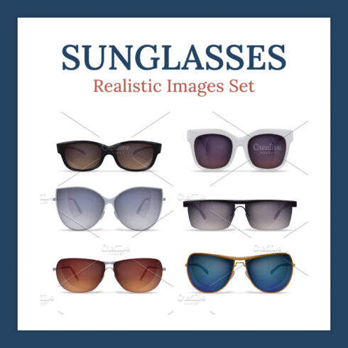 Sunglasses Realistic Images Set Main Cover.