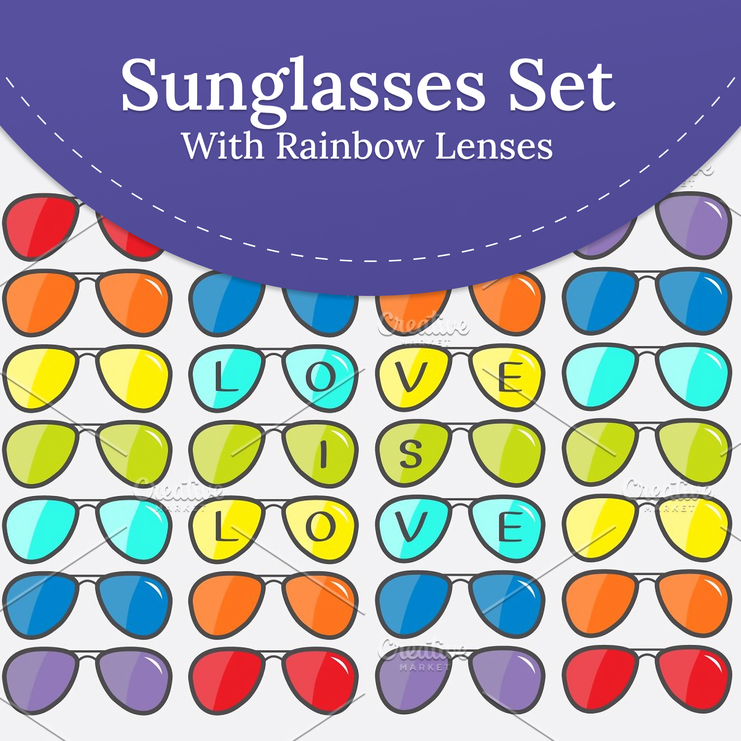 Sunglasses Set With Rainbow Lenses Main Cover.
