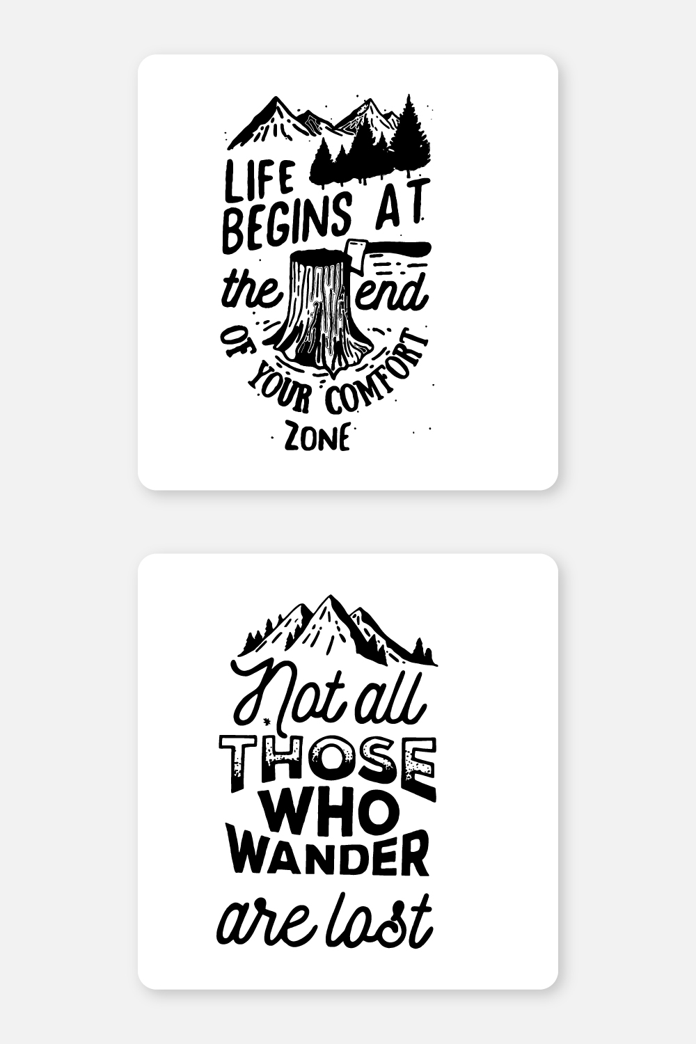 Mountain Typography T-shirt Design pinterest image.