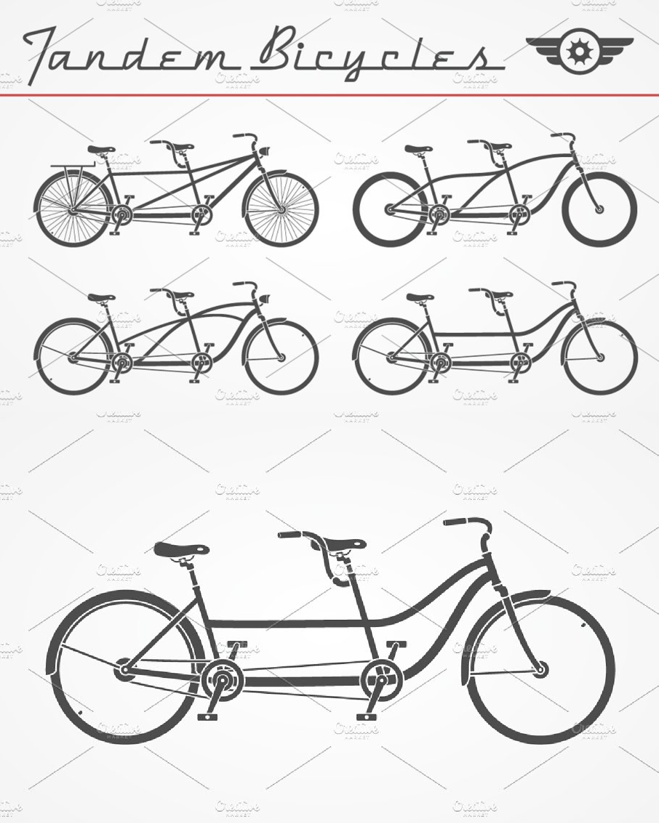 Tandem bicycle set main image preview.