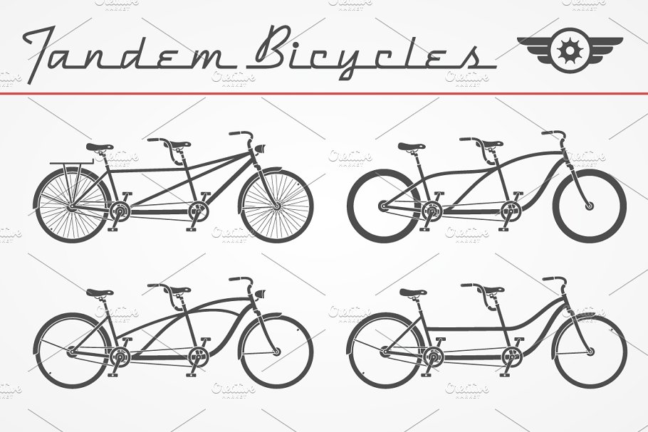 Tandem Bicycle Set main image preview.