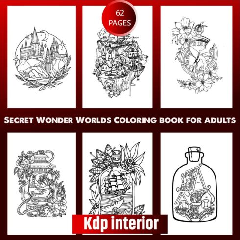 Secret Wonder Worlds Coloring Book for Adults cover image.