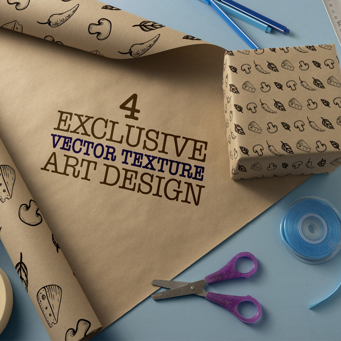 4 Exclusive Vector Texture Art Design cover