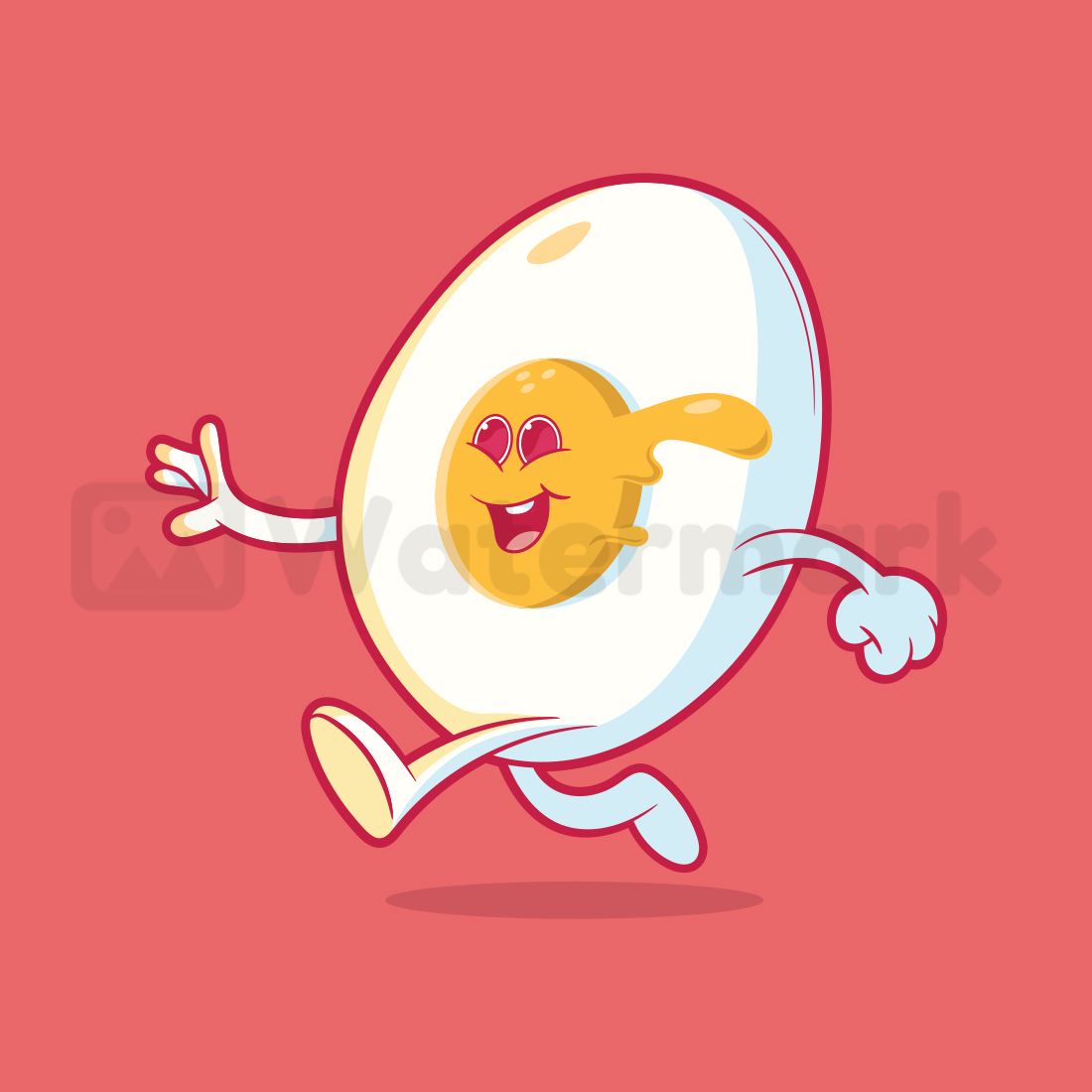 Charming image of a running egg