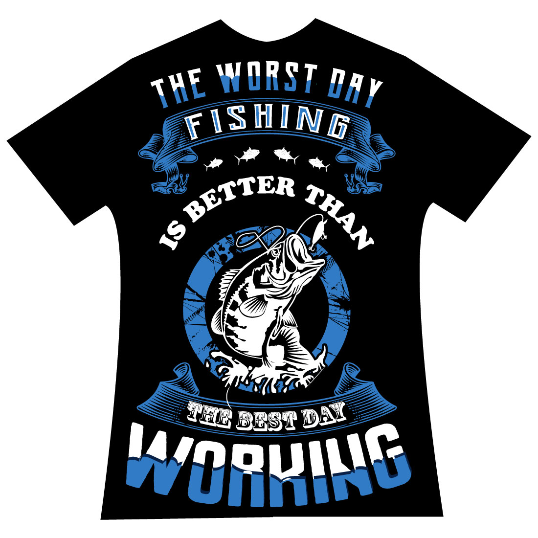 Fishing Is Better Than Working T-shirt Design cover image.