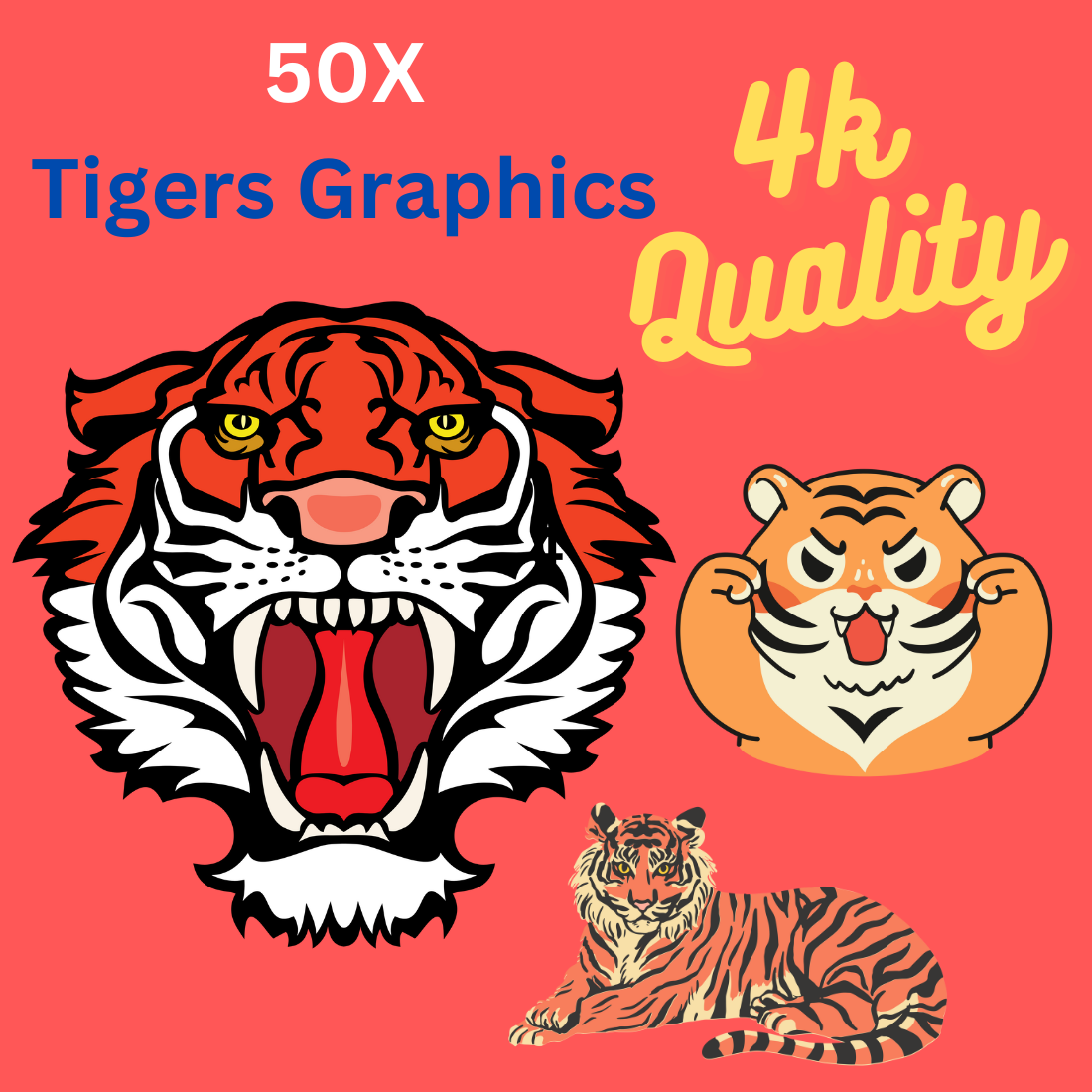 Cute Tiger Graphics Design cover image.
