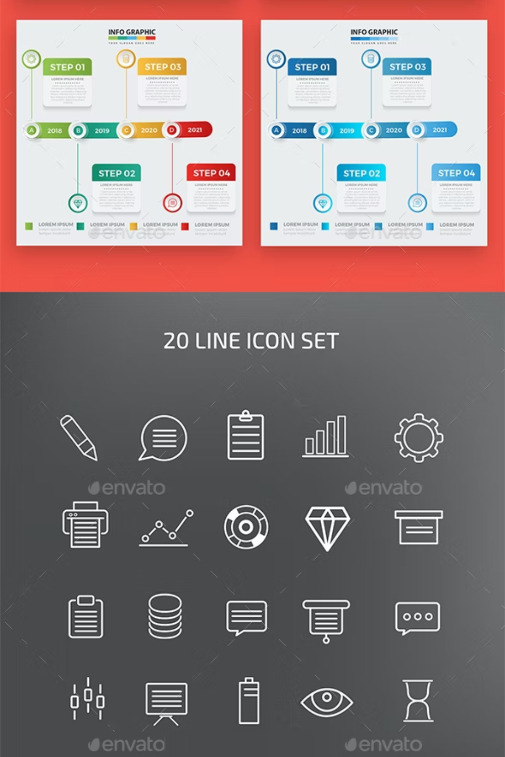 Timeline Infographic Design Pinterest Cover.
