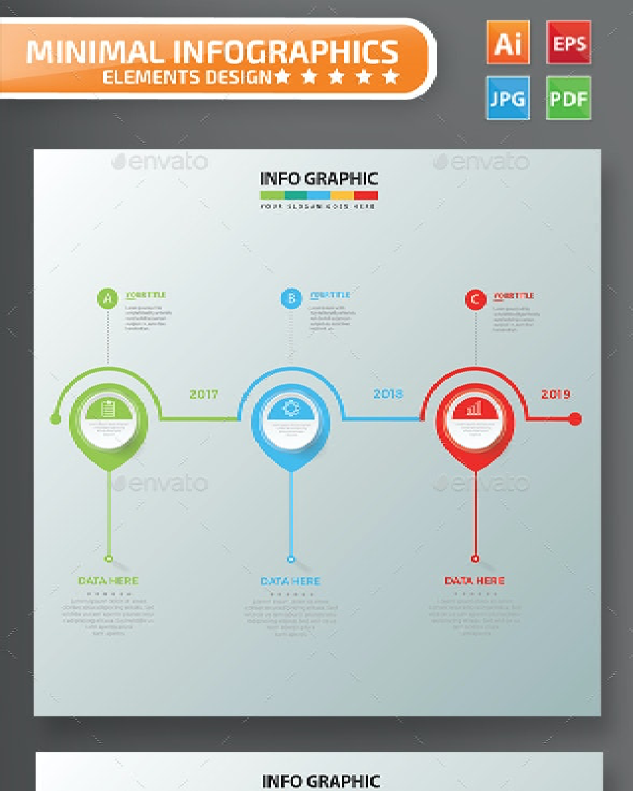 Timeline infographic design pinterest image.