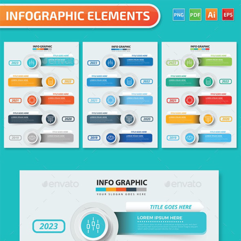 Timeline infographics design main cover.
