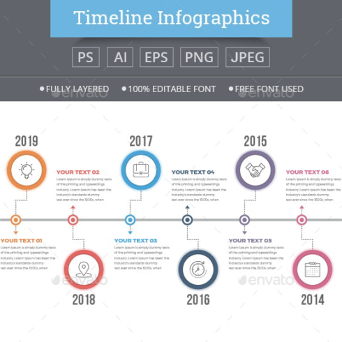 Timeline infographics main cover.