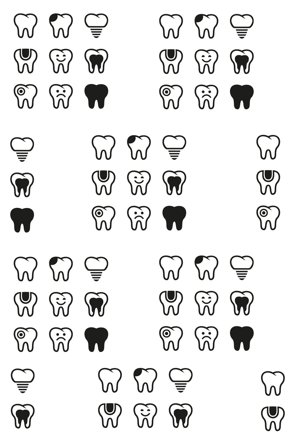 tooth vector icons set pinterest 842