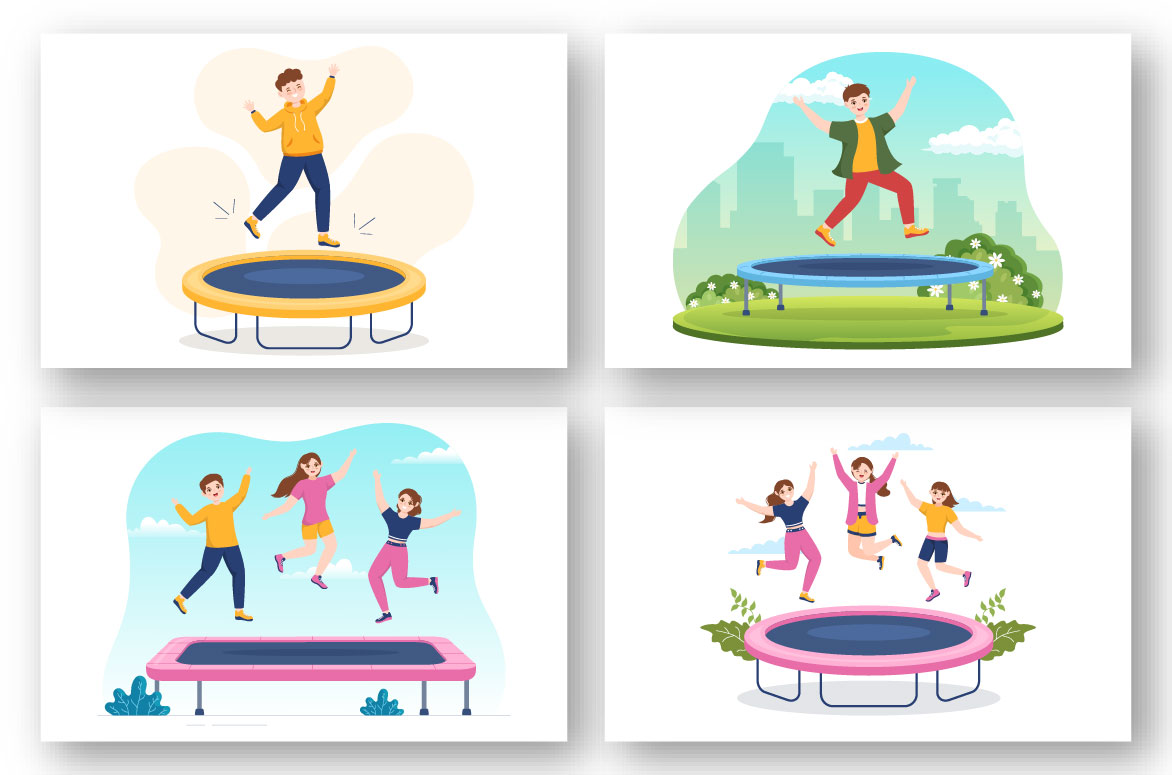 Trampoline Sport Illustration preview image.