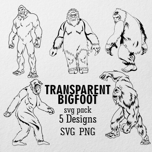 Transparent Bigfoot Svg.