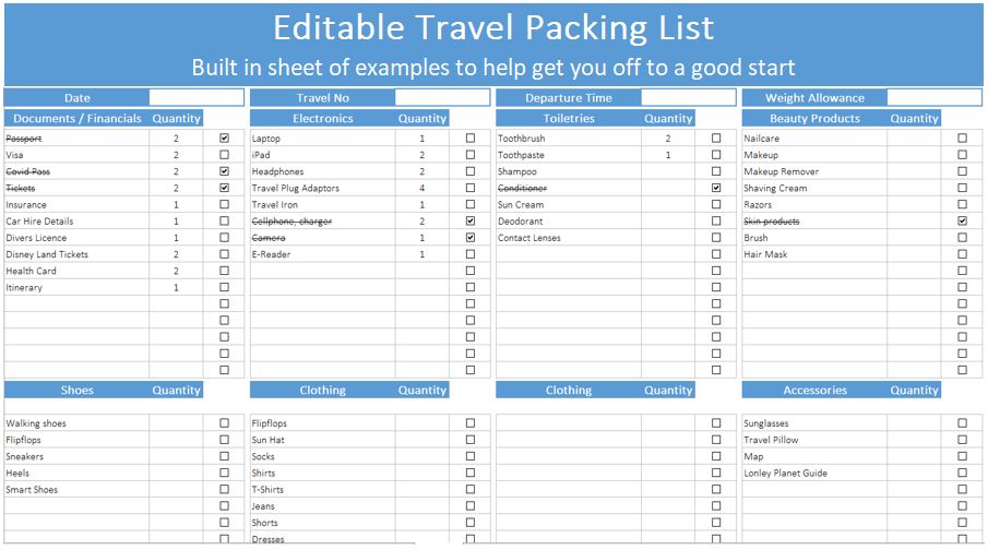 Download Sample Packing List Template For MS Excel 50 OFF