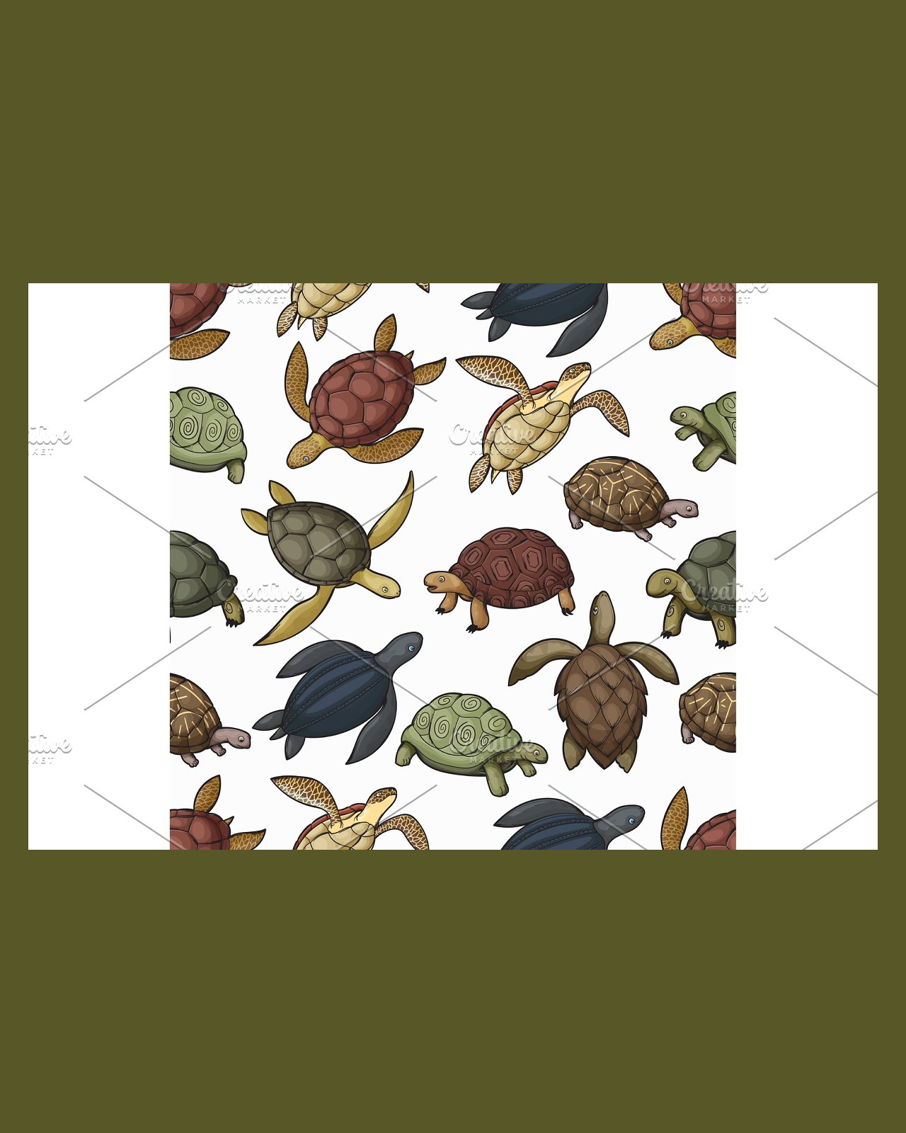 Turtle animals seamless pattern pinterest image.