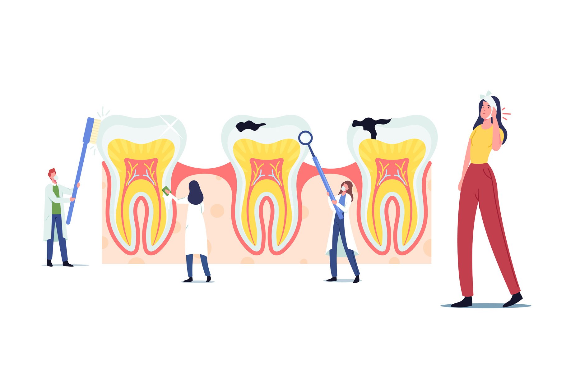 So colorful medical illustration for dental industry.