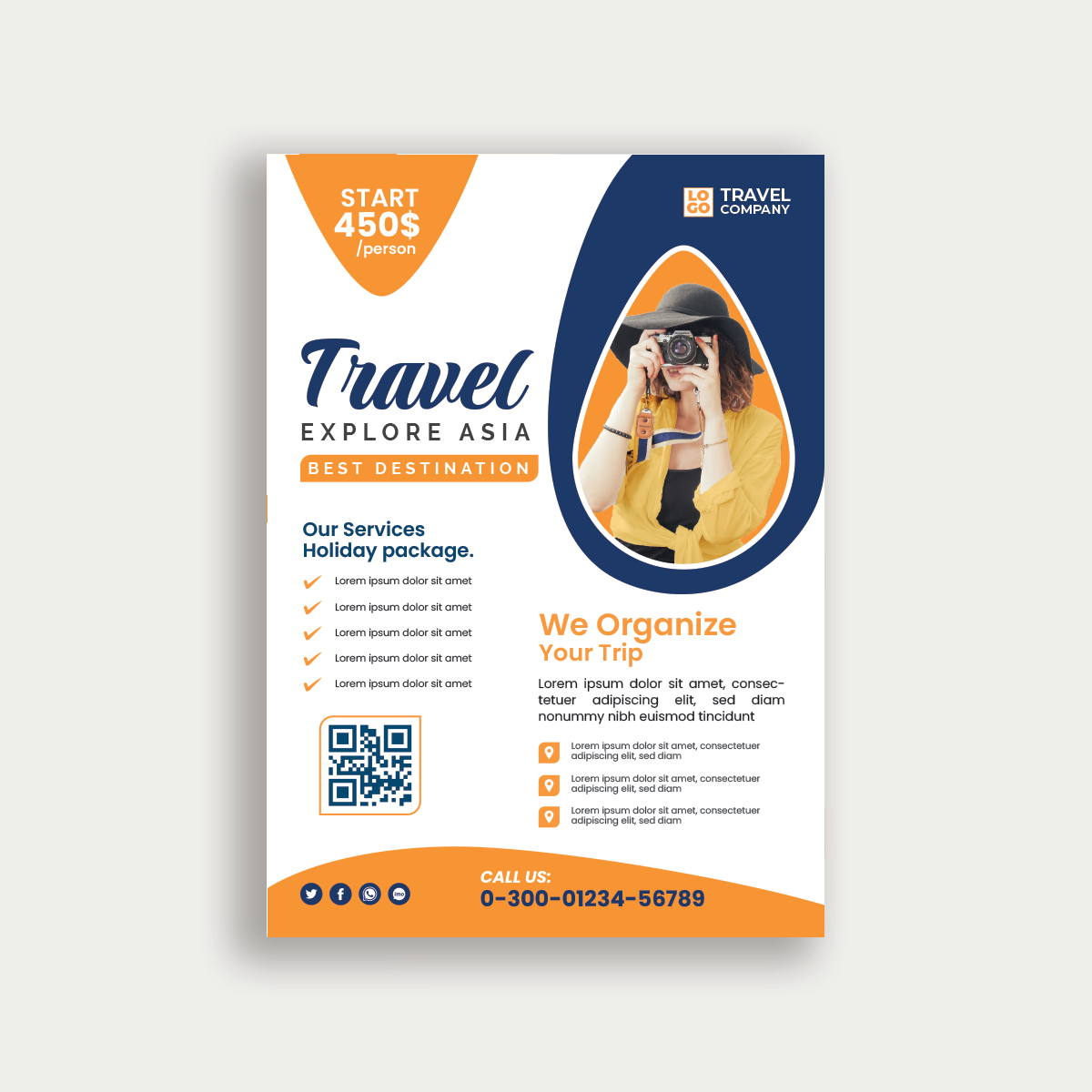 Travel A4 Size Sale Flyer Template image preview.