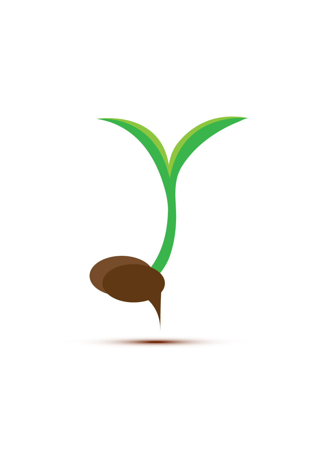 Simple Green Plant Logo Design pinterest image.