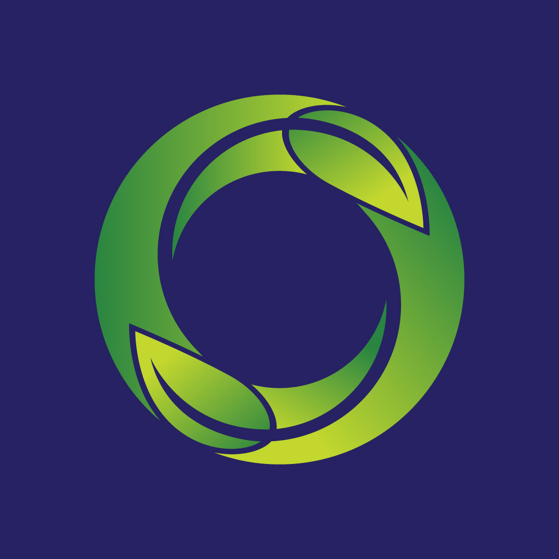 O Letter Green Care Leafy Logo cover image.