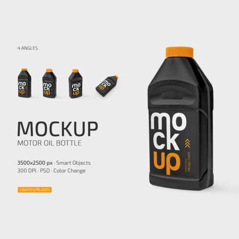 Motor Oil Bottle Mockup Set main image.