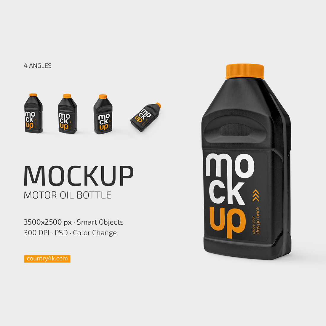 Motor Oil Bottle Mockup Set main image.