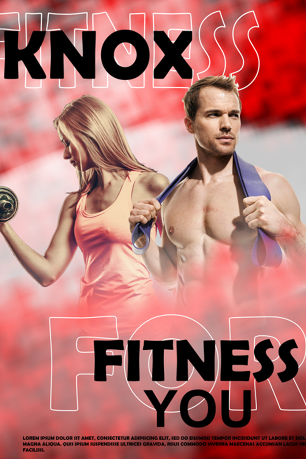 Creative and Modern Gym Poster Design pinterest image.