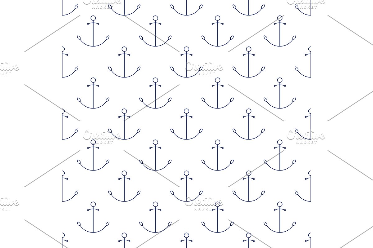 Seamless Marine Summer Pattern.