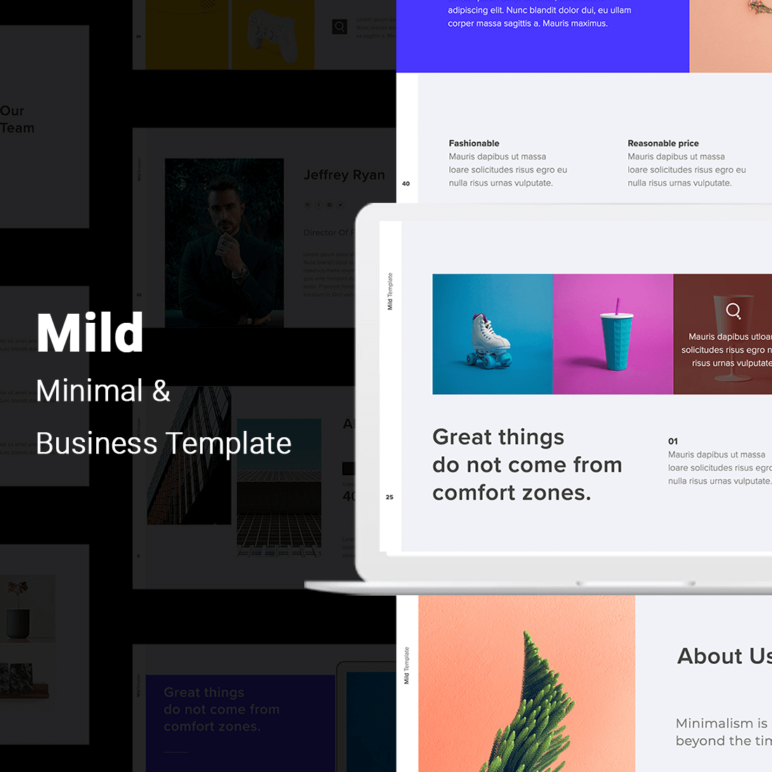 Mild Minimal Powerpoint Template cover image.