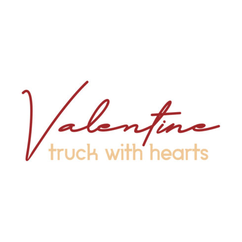 Valentine Truck with Hearts SVG image preview.