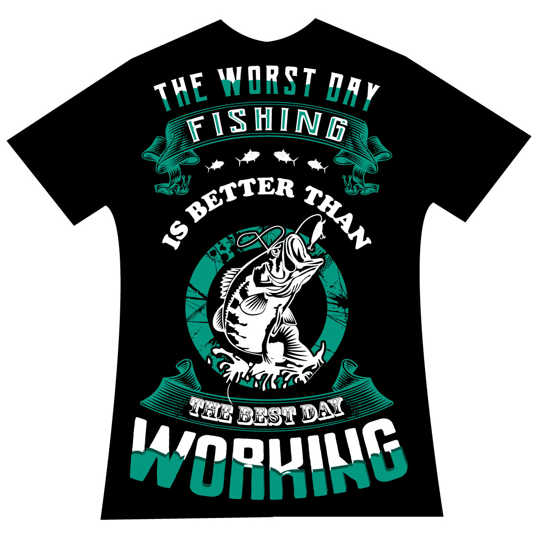 T-shirt Fishing Is Better Than Working Design cover image.