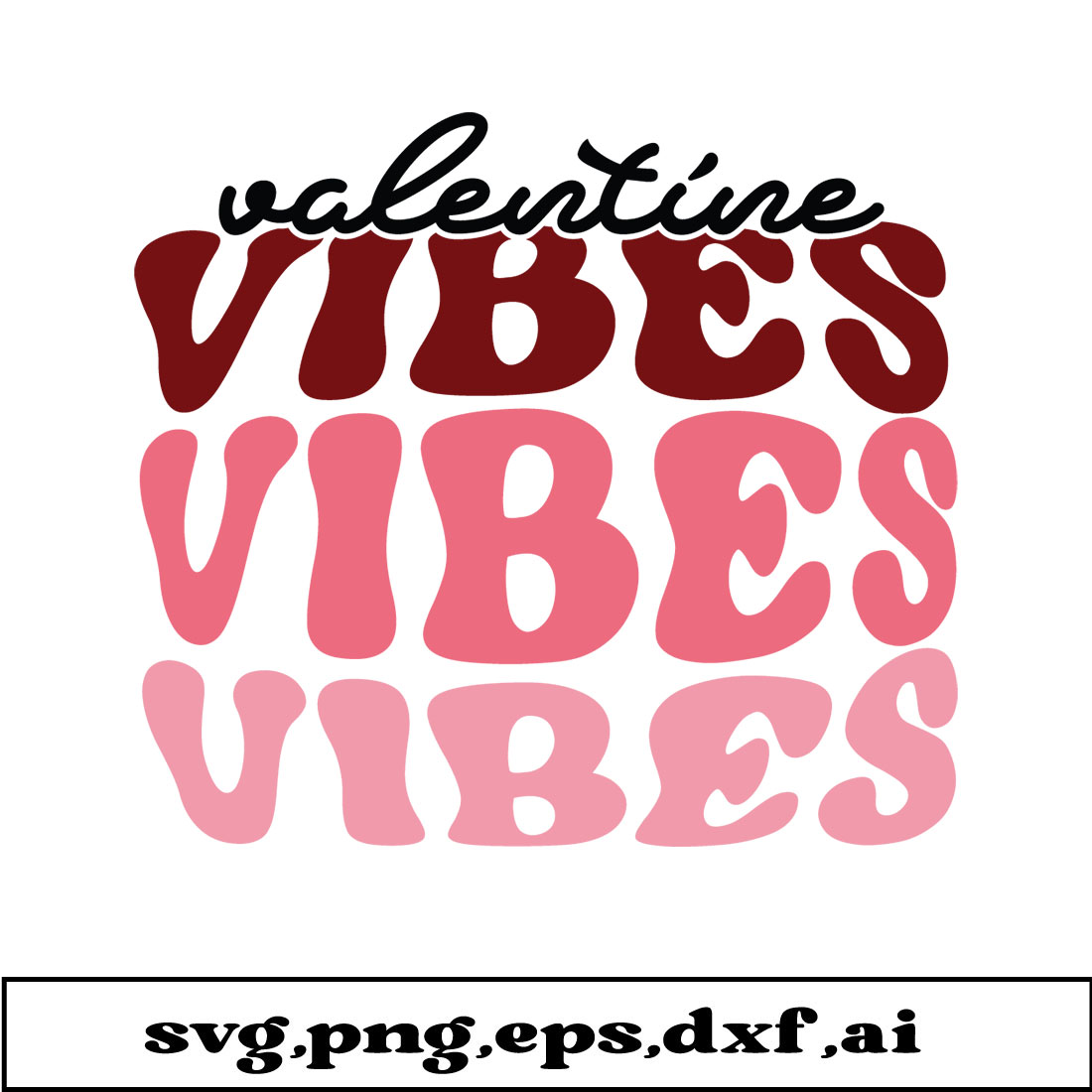 Image with adorable Valentine Vibes lettering