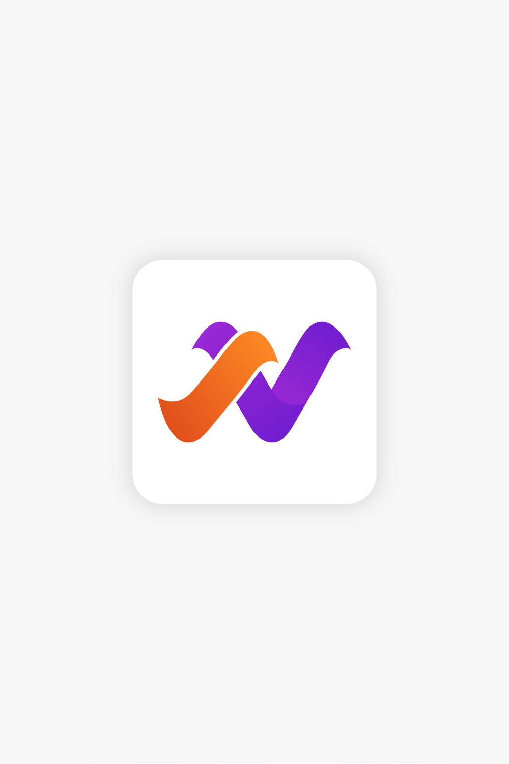 NV Letter Logo Design Template pinterest image.