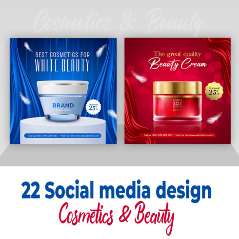 Cosmetic And Beauty Social Media Post Banner main image.