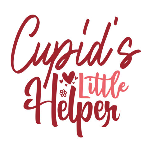 Image with adorable Cupid's Little Helper printable lettering