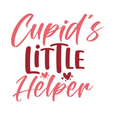 Image with colorful printable lettering Cupid's Little Helper