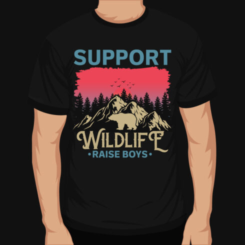 Support Wildlife Raise Boys Adventures T-Shirt Design main cover