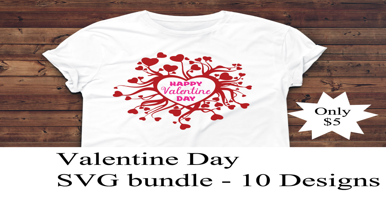 Image of a T-shirt with a colorful inscription Happy valentine's day