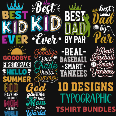 10 Best Typographic T-Shirt Designs Bundle main cover