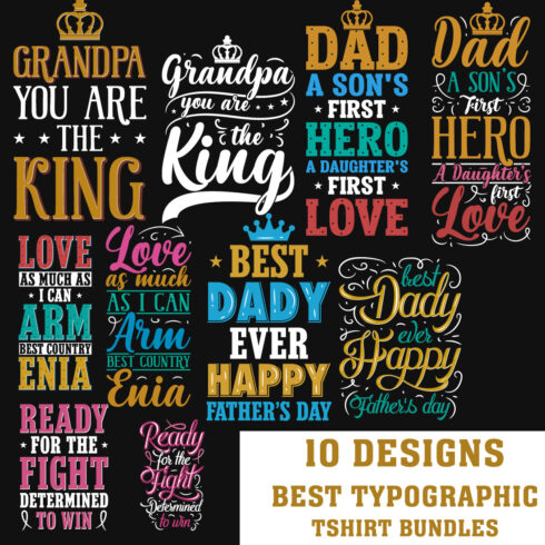 10 Best Typographic T-Shirt Designs Bundle main cover