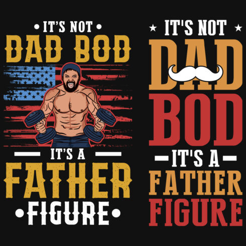 2 Dad Gym Or Fitness T-Shirt Designs Bundle main cover